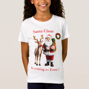 Camiseta Santa Claus Rudolf, a rena vermelha