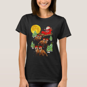 Camiseta Santa Claus Sleigh & Reindet Foxes Xmas Pajam