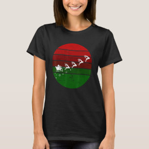 Camiseta Santa Claus Sleigh Flying Rendeer XM como Natal R