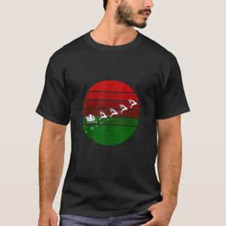 Camiseta Santa Claus Sleigh Flying Rendeer XM como Natal R