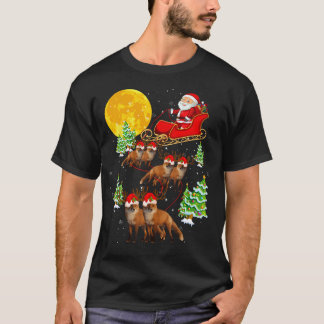 Camiseta Santa Claus Sleigh Reindeer Foxes Xmas Christma
