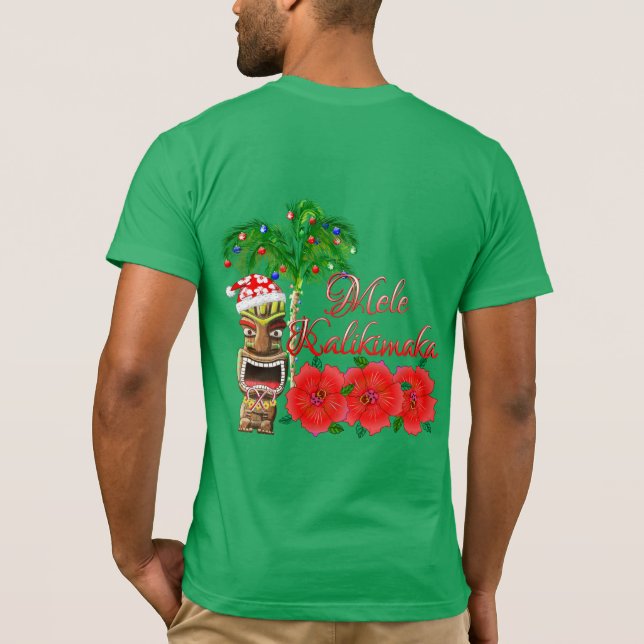 Camiseta Santa Claus Tiki Mele Kalikimaka (Verso)