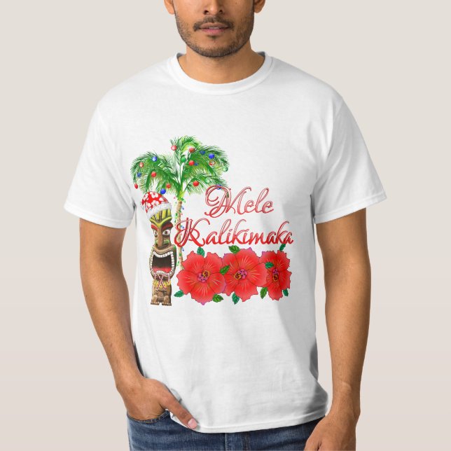 Camiseta Santa Claus Tiki Mele Kalikimaka (Frente)