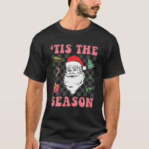 Camiseta Santa Claus Tis A Época Groovy Floral Hippie Ch