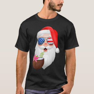 Camiseta Santa Claus Usa Sunglasses Summer Christmas In J