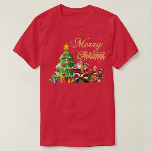 Camiseta Santa Claus Xmas Lights Feliz Natal 2021 (Frente do Design)