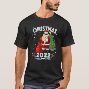 Camiseta Santa Clause Vestindo Máscara Natal 2022