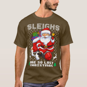 Camiseta Santa Cláusula Sobre Luzes De Foguete É O Último N