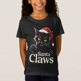 Camiseta Santa Claws – Design de Natal de Gato Preto Engraç
