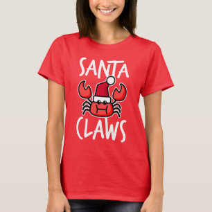 Camiseta Santa Claws Natal do New England Caranguejo Feriad
