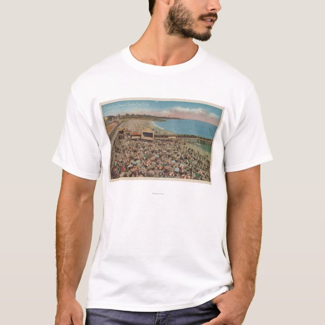 Camiseta Santa Cruz, CA - cheio da cena da praia das (Frente)