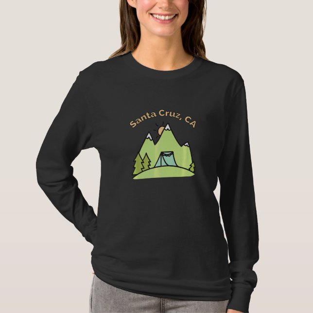 Camiseta Santa Cruz Ca Mountains Hiking Climbing Camping &  (Frente)