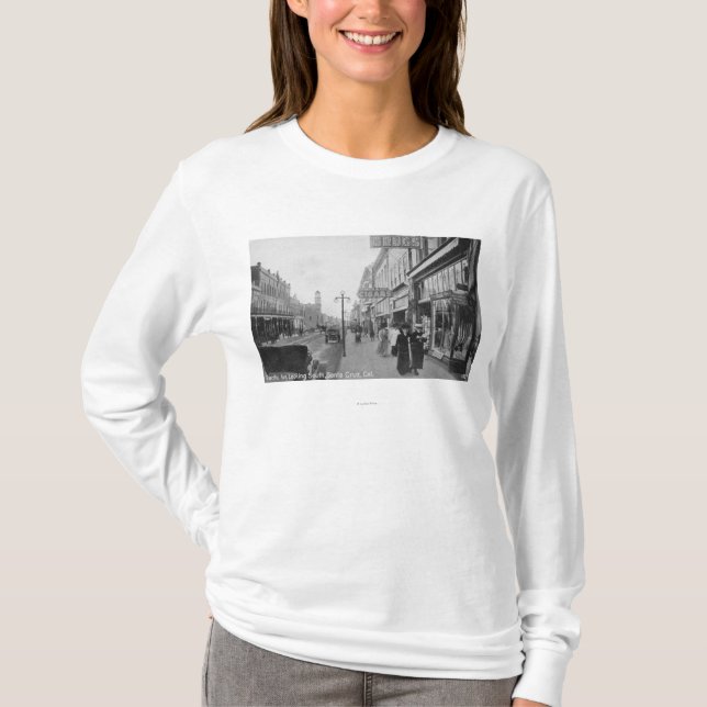 Camiseta Santa Cruz, CA - vista pacífica da avenida (Frente)