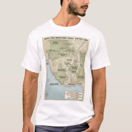 Camiseta Santa Cruz California Trail Map Redwood & Coastal 