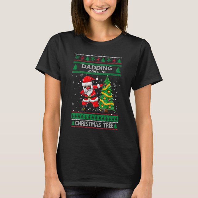 Camiseta Santa Dabbing Around the Ugly Christmas Sweater Tr (Frente)