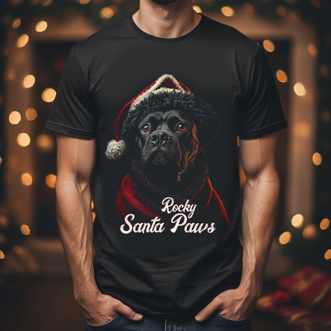 Camiseta Santa dog Custom Photo & Name Personalized Gift (Criador carregado)