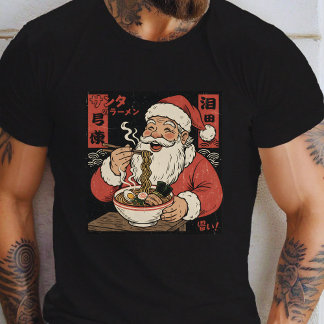 Camiseta Santa Eating Ramen Noodles