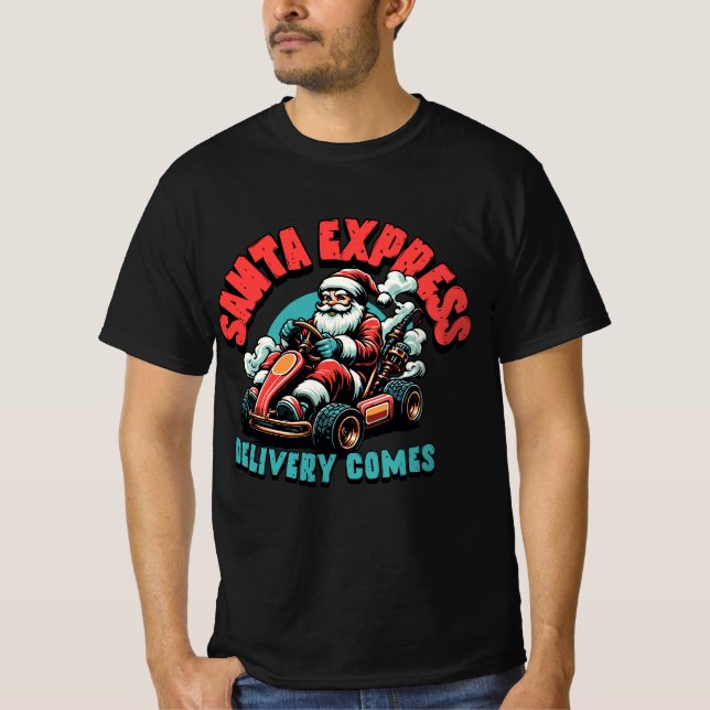Camiseta Santa Express – Holiday Delivery Design (Frente)