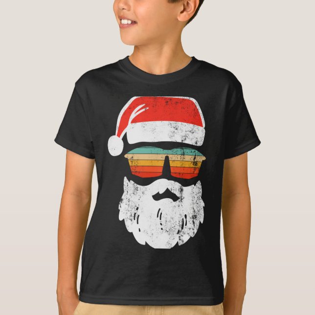 Camiseta Santa Face Retro Sungles Christmas Xmas  (Frente)