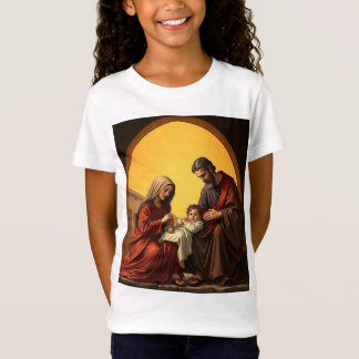 Camiseta Santa Família Jesus Maria e José Menino Tee