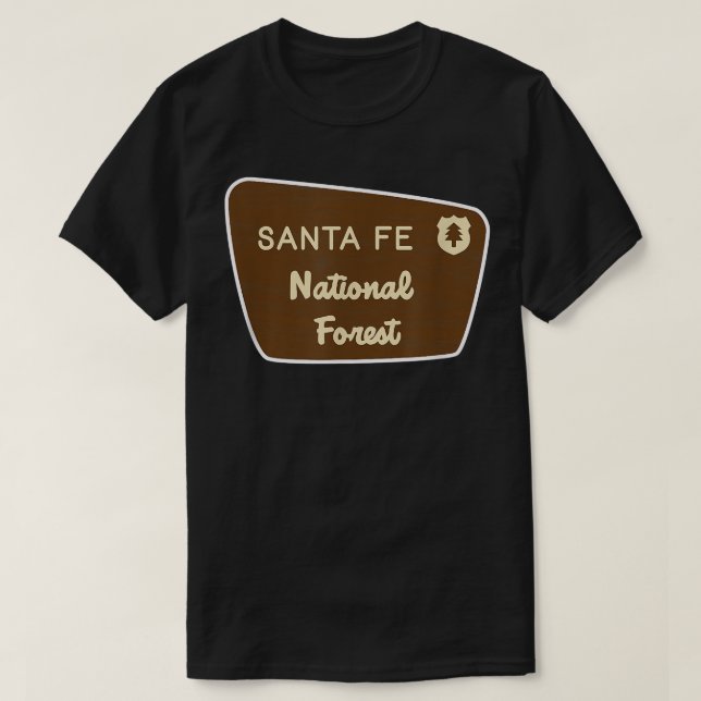 Camiseta Santa Fe National Forest Sign Retro  (Frente do Design)