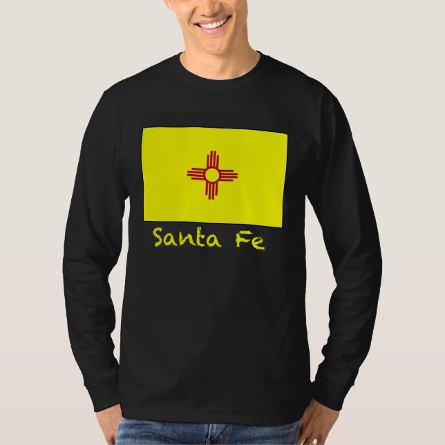 Camiseta Santa Fe New Mexico USA Flag Souvenir (Frente)