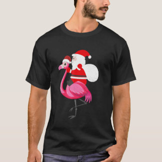 Camiseta Santa Flamingo Floatie Funny Christmas July Summer