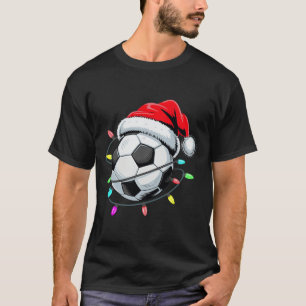 Camiseta Santa Futebol Ll Luzes de Natal Crianças Meninos M