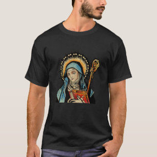 Camiseta Santa Gertrudes Padroeira dos Gatos Grande Nivelle