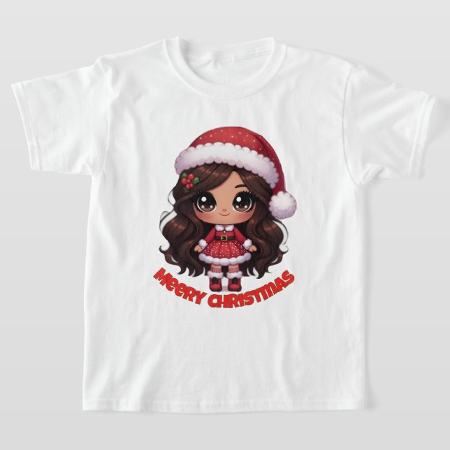 Camiseta Santa girl meery christmas tshirt (Postura )