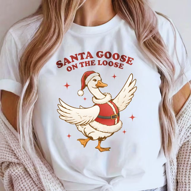 Camiseta Santa Goose on the Loose – Christmas Goose (Criador carregado)