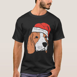 Camiseta Santa Hat Beagle Pjamas Natal Pjs Dog Lo