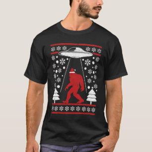 Camiseta Santa hat Bigfoot Alienígena Ufo Sasquatch