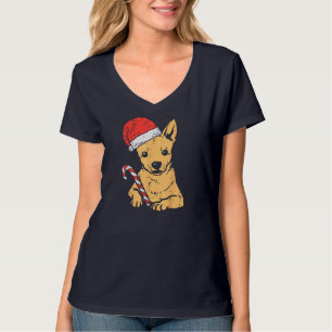 Camiseta Santa Hat Chihuahua Chiwawa Caos Natal