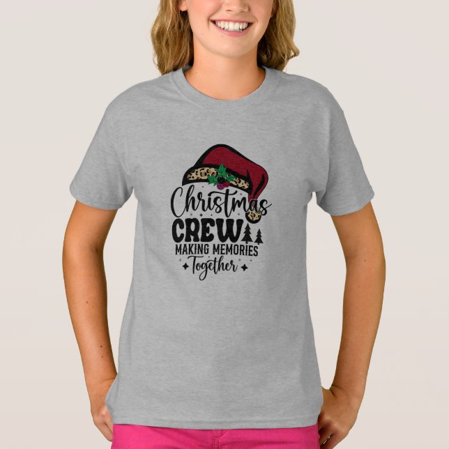 Camiseta Santa Hat Christmas Crew Matching Family (Frente)