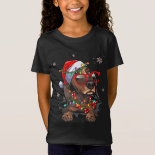 Camiseta Santa Hat Dachshund Natal Xmas Wiener Weiner D