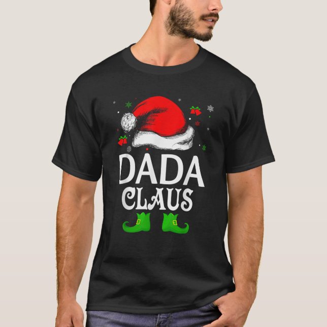 Camiseta Santa Hat Dada Claus Elf Engraçada Natal Sueco (Frente)