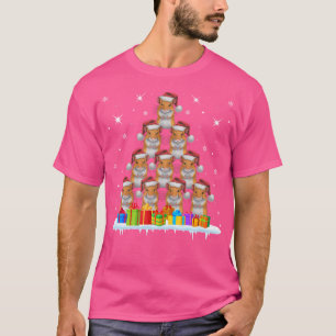 Camiseta Santa Hat Gerbil Amava Árvore de Natal