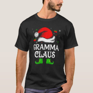 Camiseta Santa Hat Gramma Claus Elf Engraçado Sw de Natal F