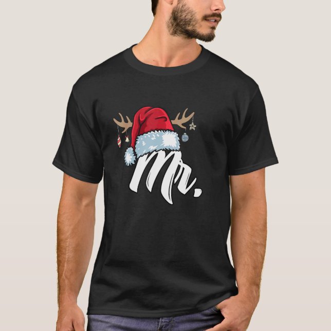 Camiseta Santa Hat Mr Partner Outfit For Christmas 1 (Frente)