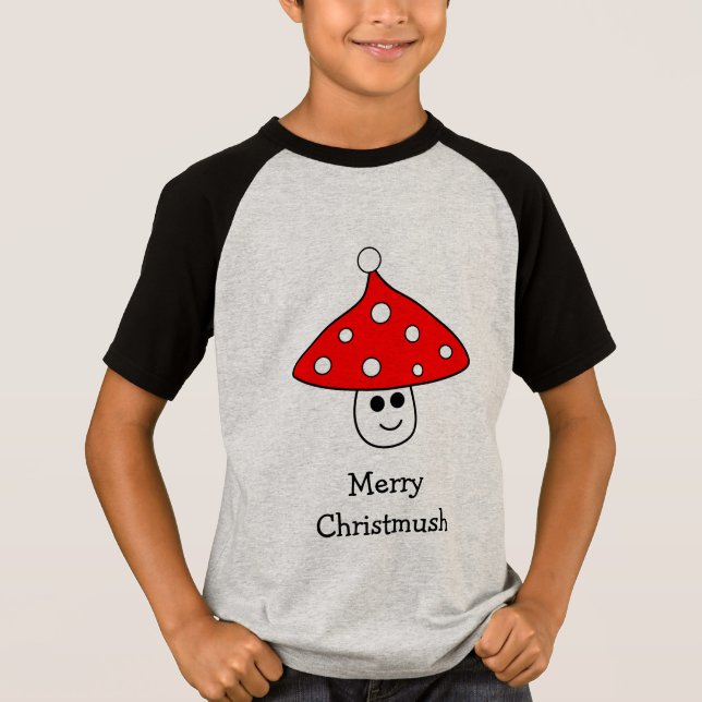 Camiseta Santa Hat Mushroom (Criança) (Frente)