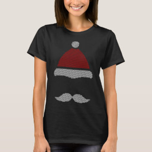Camiseta Santa Hat Mustache Feia Natal