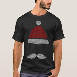 Camiseta Santa Hat Mustache Feia Natal