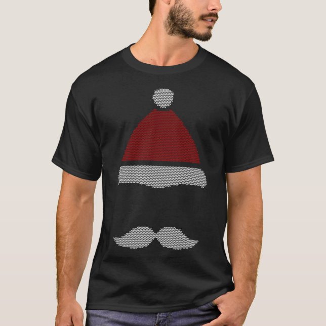 Camiseta Santa Hat Mustache Feia Natal (Frente)
