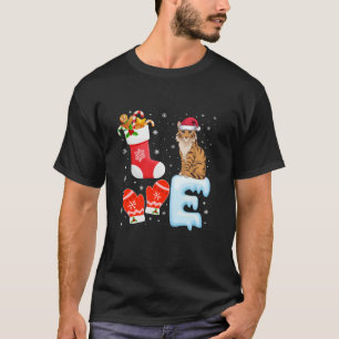 Camiseta Santa Hat natal Stocks Savannah Cat