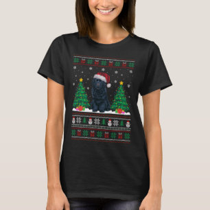 Camiseta Santa Hat NewUND Dog Xmas Tree Luzes Feias