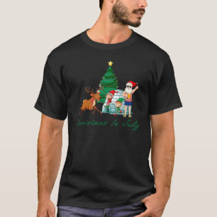 Camiseta Santa Hat Óculos De Sol De Verão No Dia 1 De Julho