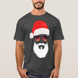 Camiseta Santa Hat Óculos escuros Papais noeis de barba pre