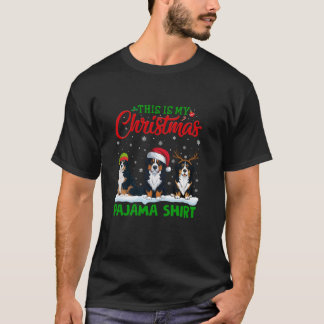 Camiseta Santa Hat Reindeer Bernese Mountain Dog Natal