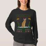Camiseta Santa Hat Serval Xmas Lighting Ugly Serval Christm<br><div class="desc">Papai Noel Serval Xmas Iluminação Feia Natal</div>